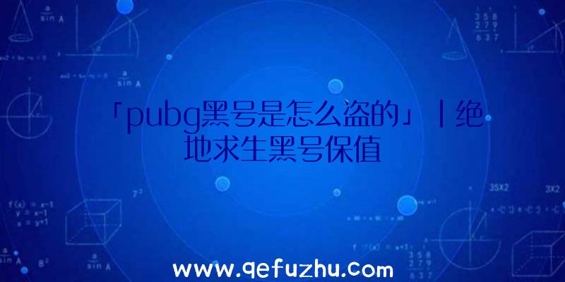 「pubg黑号是怎么盗的」|绝地求生黑号保值